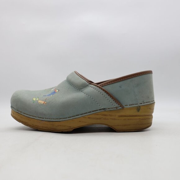 Dansko Clogs Nubuck Twin Pro Powder Blue Dog Walkers Women's Size EU 38 Slip-On - Picture 3 of 12